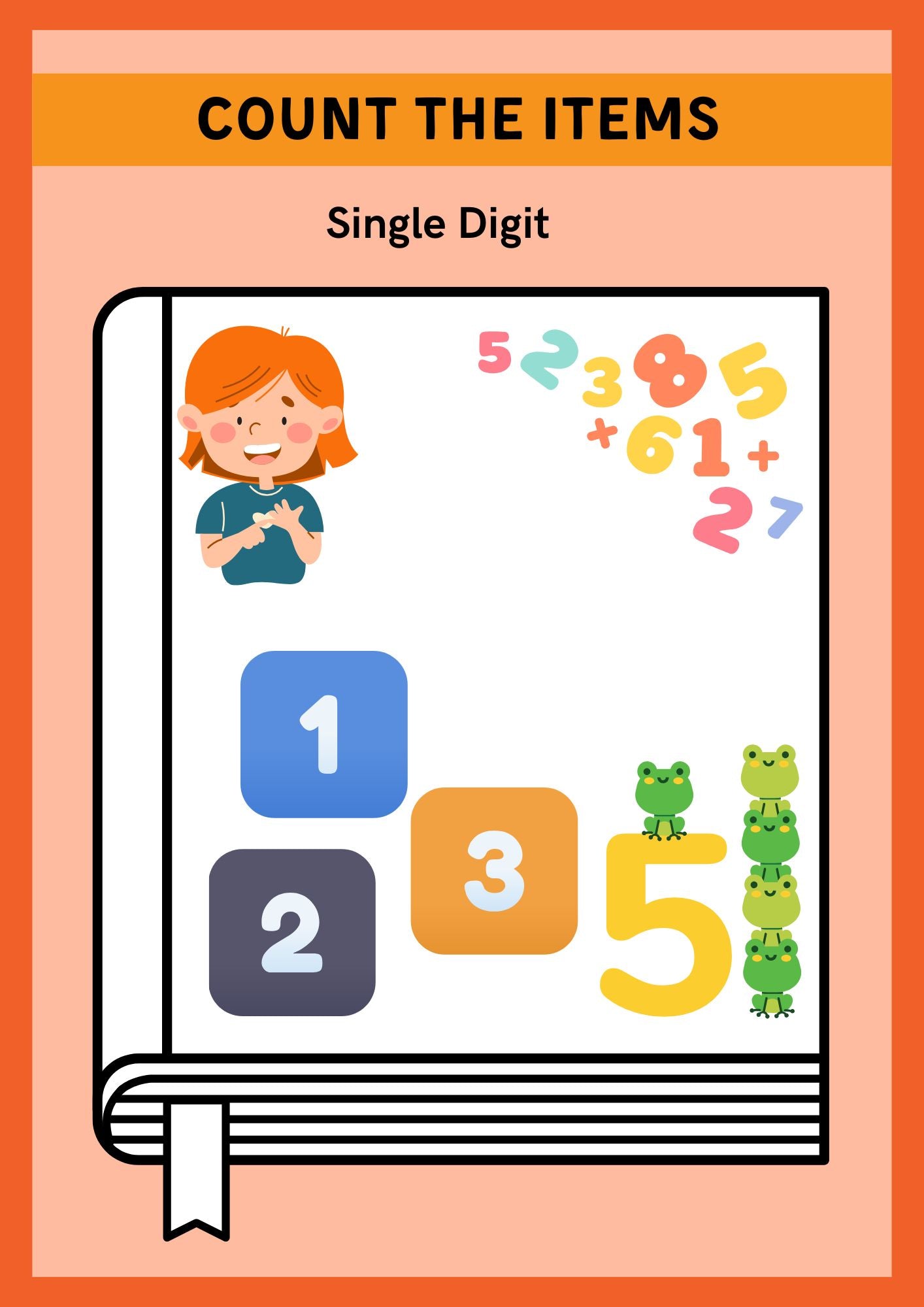 Count the Items Maths Worksheet for Montessori 1 Level Kids