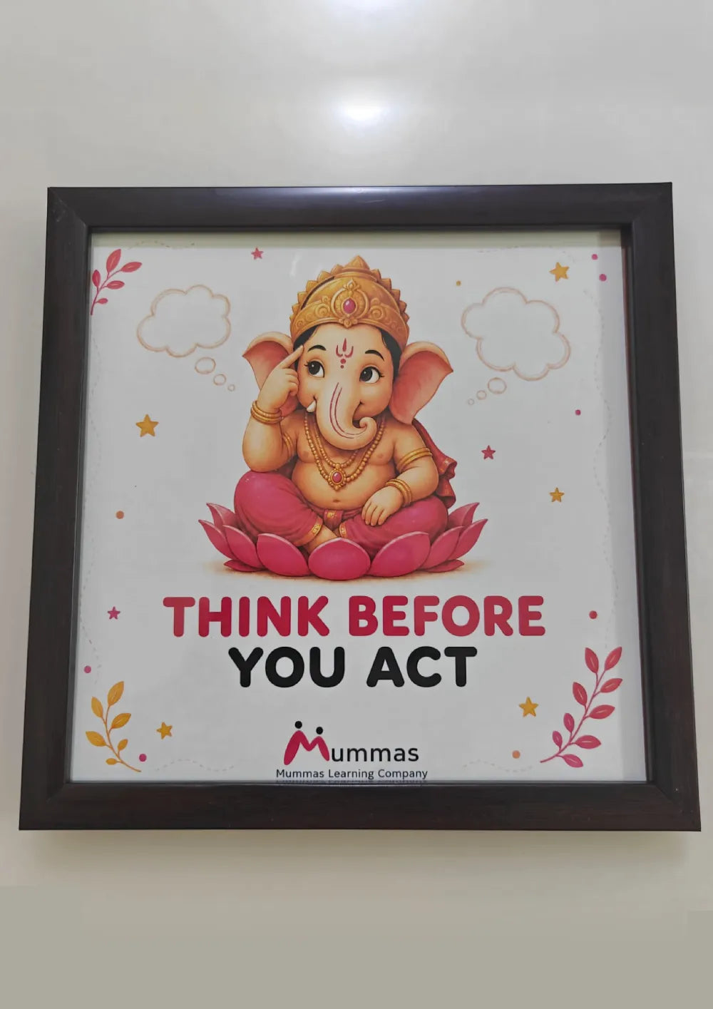Ganesha “Think Before You Act” Kids Photo Frame - 8 x 8 Inches