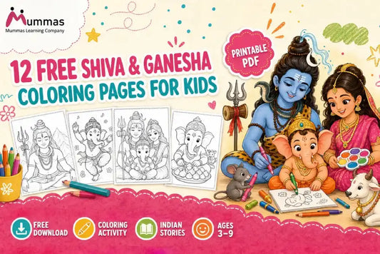 Lord Shiva and Ganesha Coloring Pages for Kids
