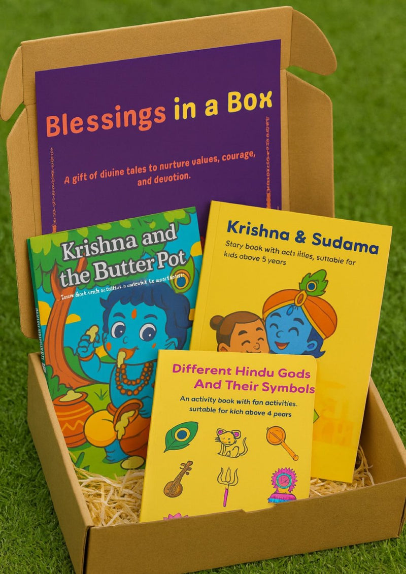 Blessings in a Box - Krishna Spiritual Story Books Hamper for Kids