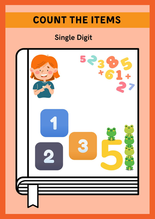Count the Items Maths Worksheet for Montessori 1 Level Kids