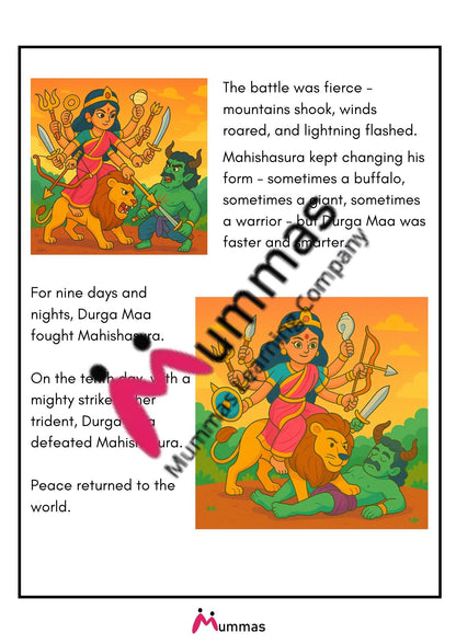 Goddess Durga and the Buffalo Demon - Activity Workbook for Kids