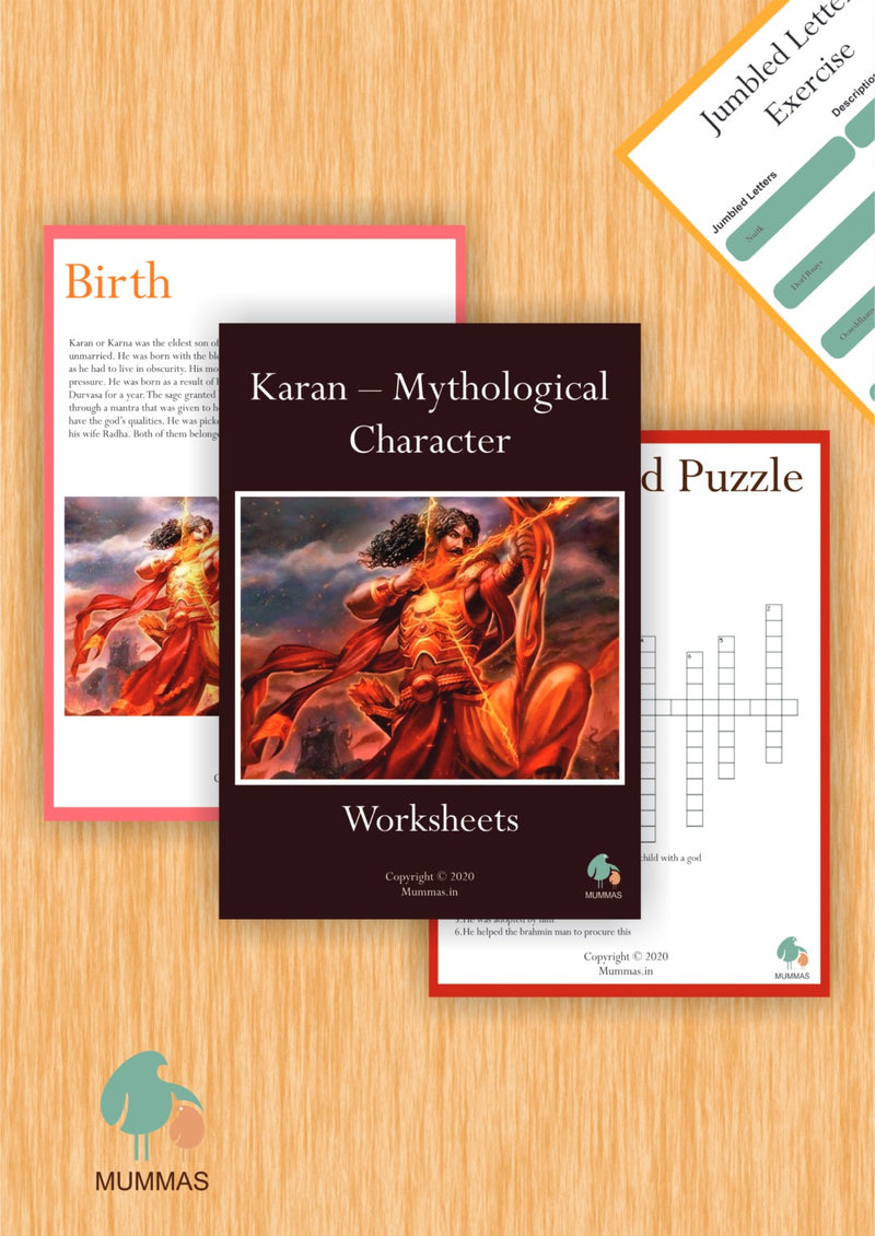 Karan Work Sheet For Kids (8+ years) – Know as “Daanveer Karna”