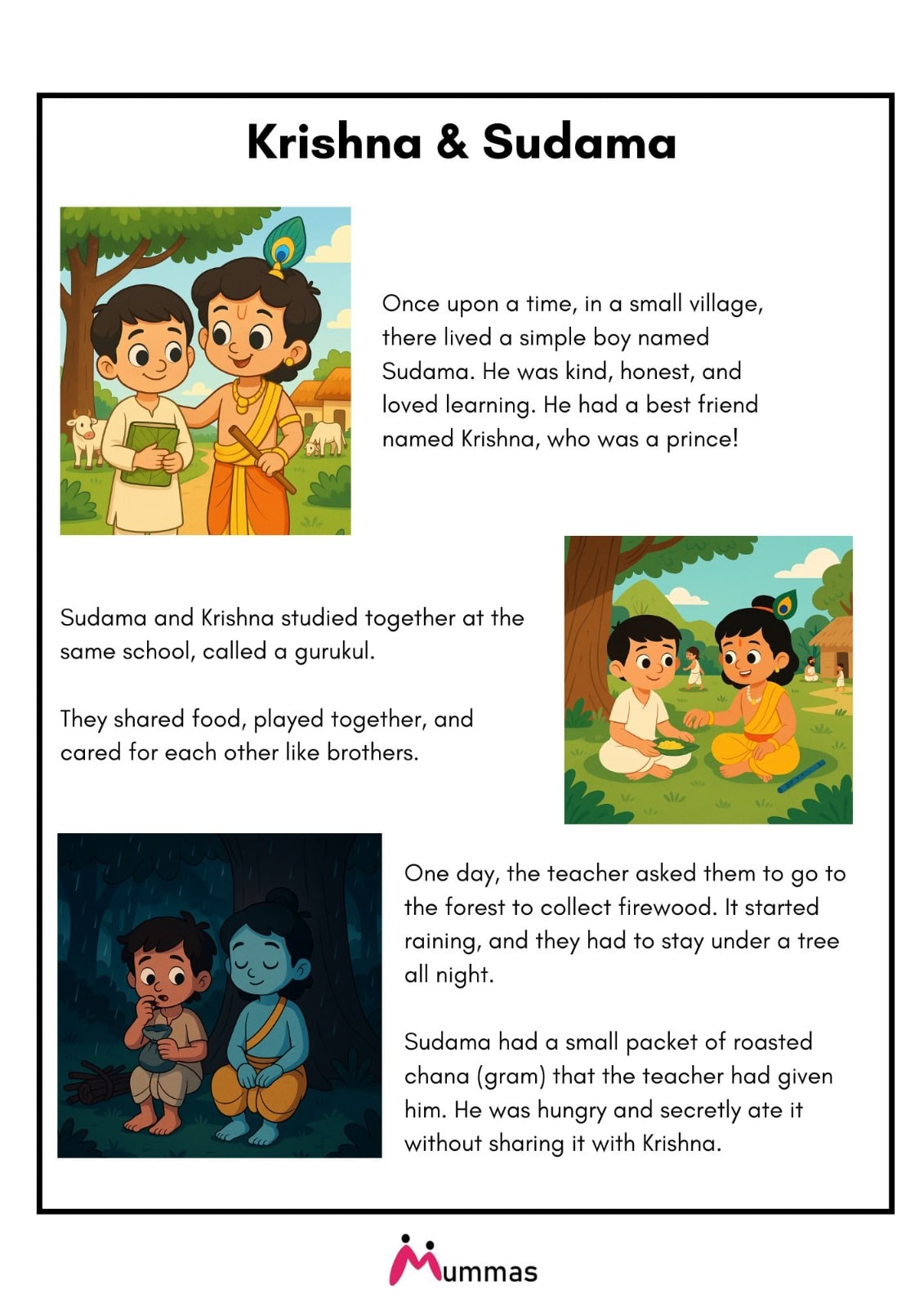 Krishna and Sudama Storybook with Activities | Story of True Friendship | Suitable for Kids Above 3 Years