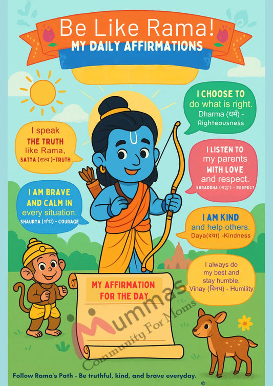 Rama Affirmation Sheet for Kids