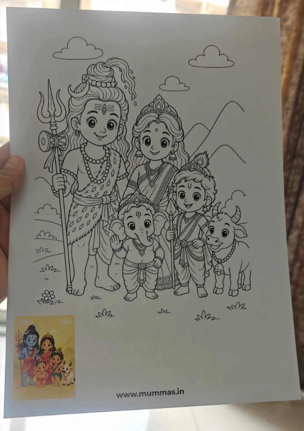 Shiv Pariwaar Coloring Sheet - 300 GSM