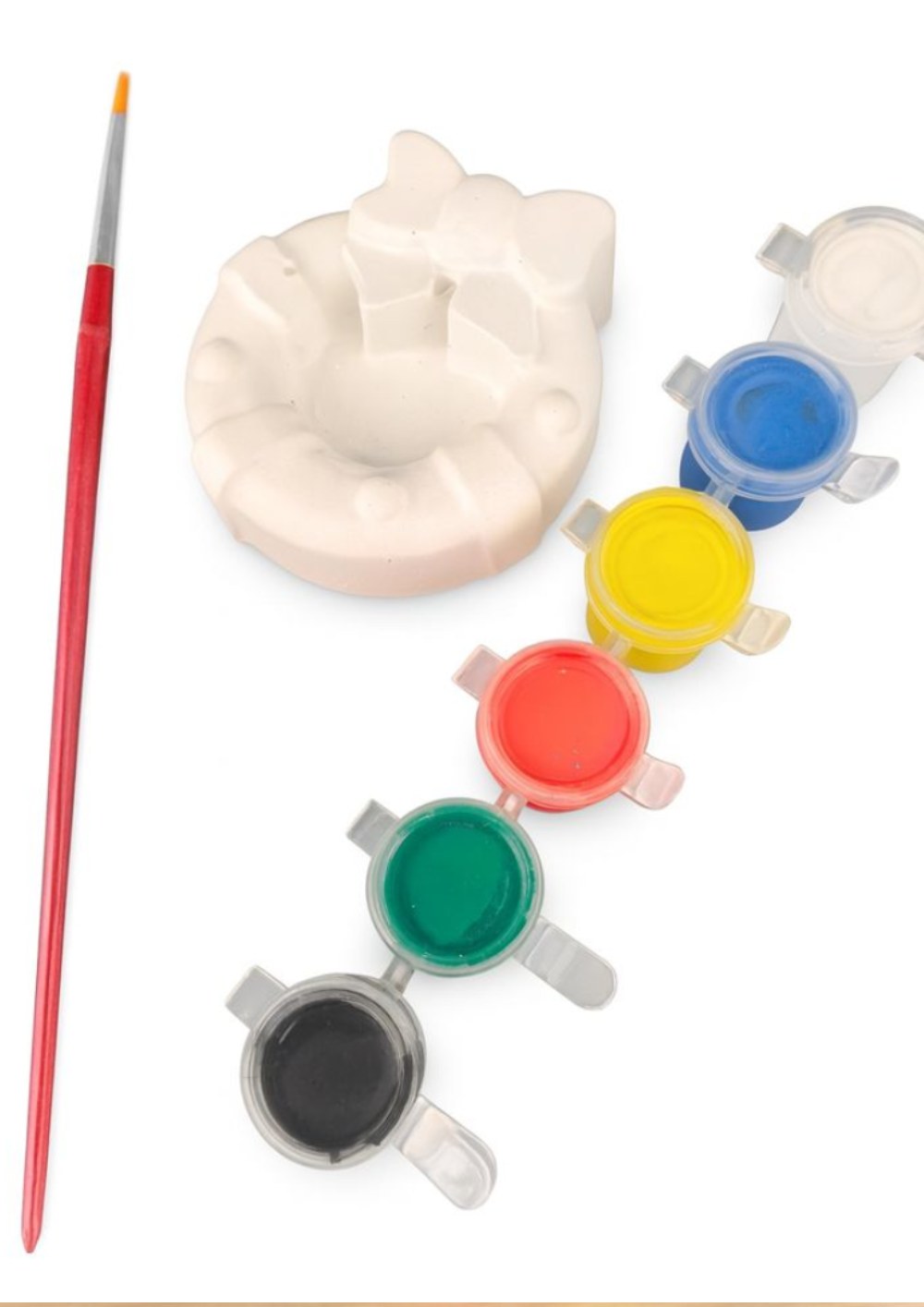 DIY Christmas Ornament Painting Kit for Kids – Ceramic Wreath with Bow Figurine, Paints & Brush – Holiday Arts & Crafts Gift Set