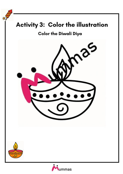 The Story of Dussehra and Diwali - With 5 Activities for Kids Up to 8 Years - Worksheet for Kids, Story Workbooks