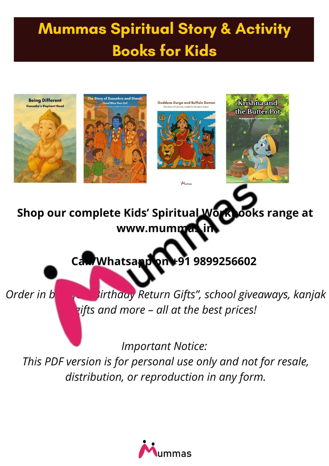 The Story of Dussehra and Diwali - With 5 Activities for Kids Up to 8 Years - Worksheet for Kids, Story Workbooks