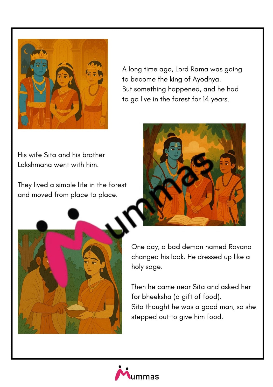 The Story of Dussehra and Diwali - With 5 Activities for Kids Up to 8 Years - Worksheet for Kids, Story Workbooks