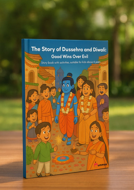 The Story of Dussehra and Diwali - With 5 Activities for Kids Up to 8 Years - Worksheet for Kids, Story Workbooks