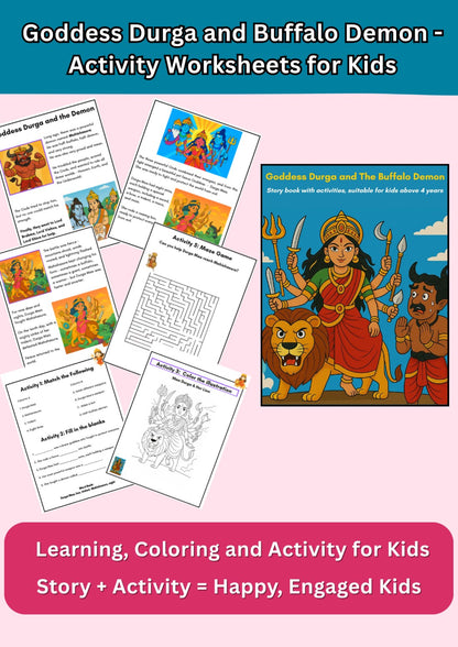 Goddess Durga and the Buffalo Demon - Activity Workbook for Kids