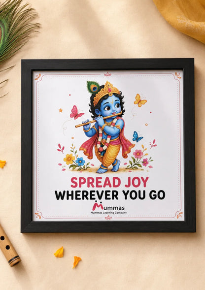 Krishna “Spread Joy Wherever You Go” Kids Room Photo Frame (8 x 8 Inches)