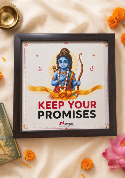 Lord Ram “Keep Your Promises” Kids Photo Frame – 8 x 8 Inches