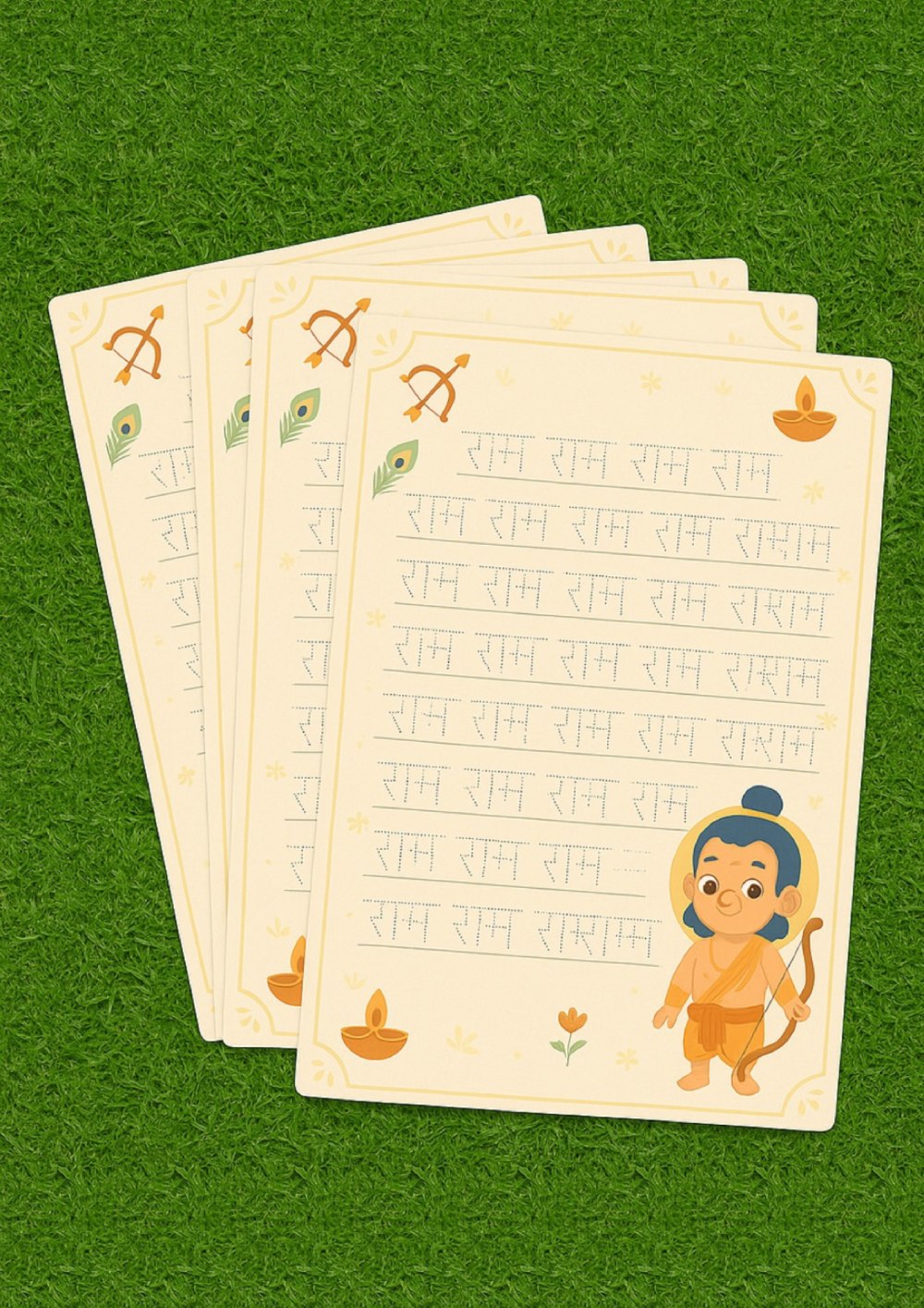 Ram Ram Writing Sheet for Kids - Pack of 5 | Spiritual Keepsake
