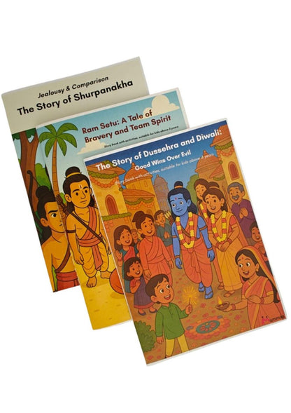 Ramayana Story Books for Kids - Set of 3 Books (With Comprehension and Creative Activities) 5+ years