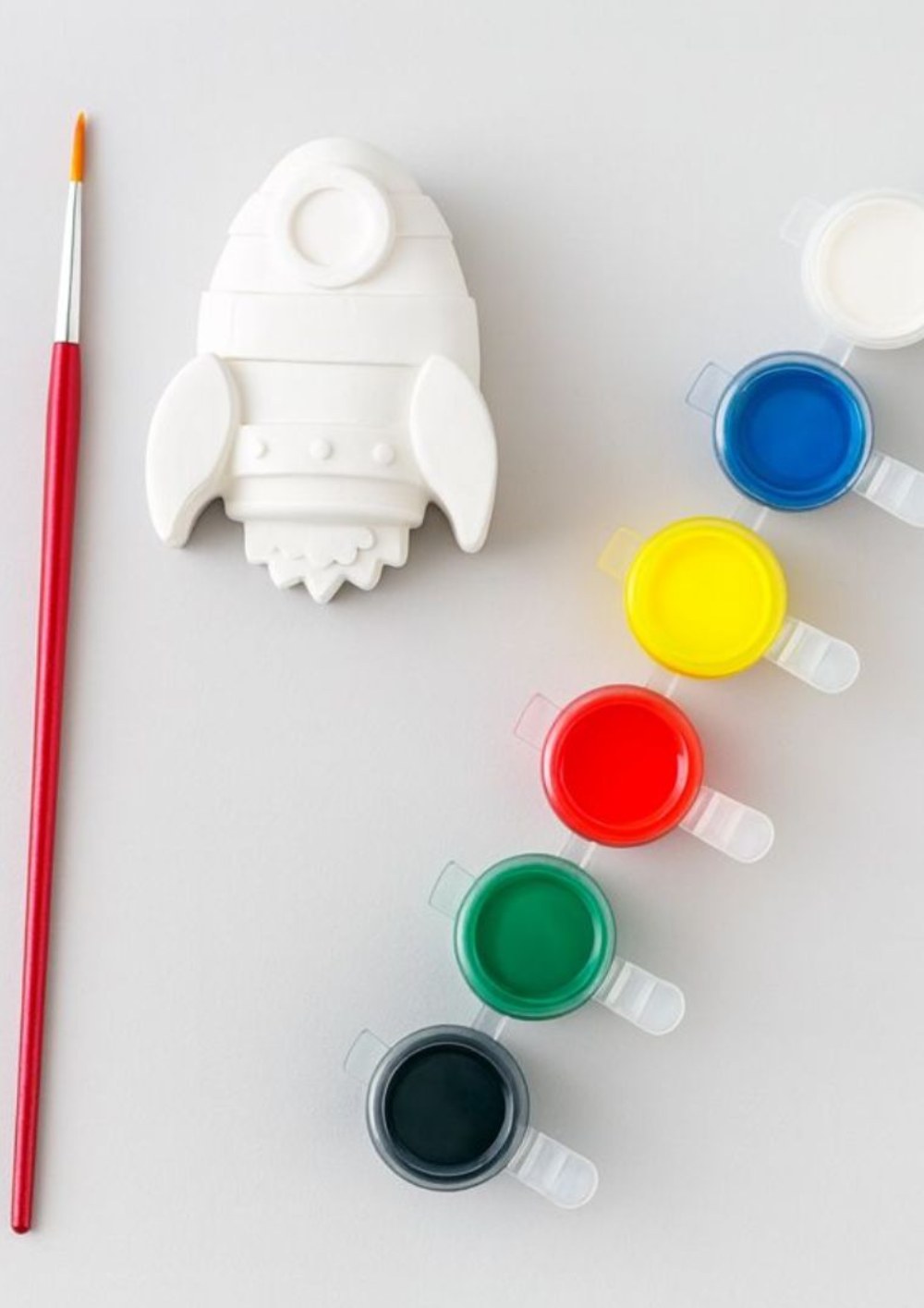 Rocket DIY Painting Kit for Kids - Ceramic Figurine with Paints & Brush
