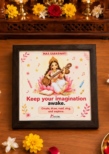 Maa Saraswati Keep Your Imagination Photo Frame - 8X8 Inches