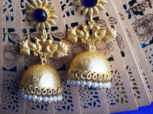 Lovebirds-Blue-Stone-Jaipuri-Jhumka-With-Beads